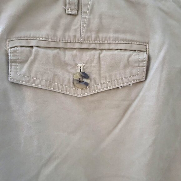 Eddie Bauer Men's Sz 38 Tan Khaki Flat Front 100% Cotton Cargo Hiking Shorts - Picture 8 of 9